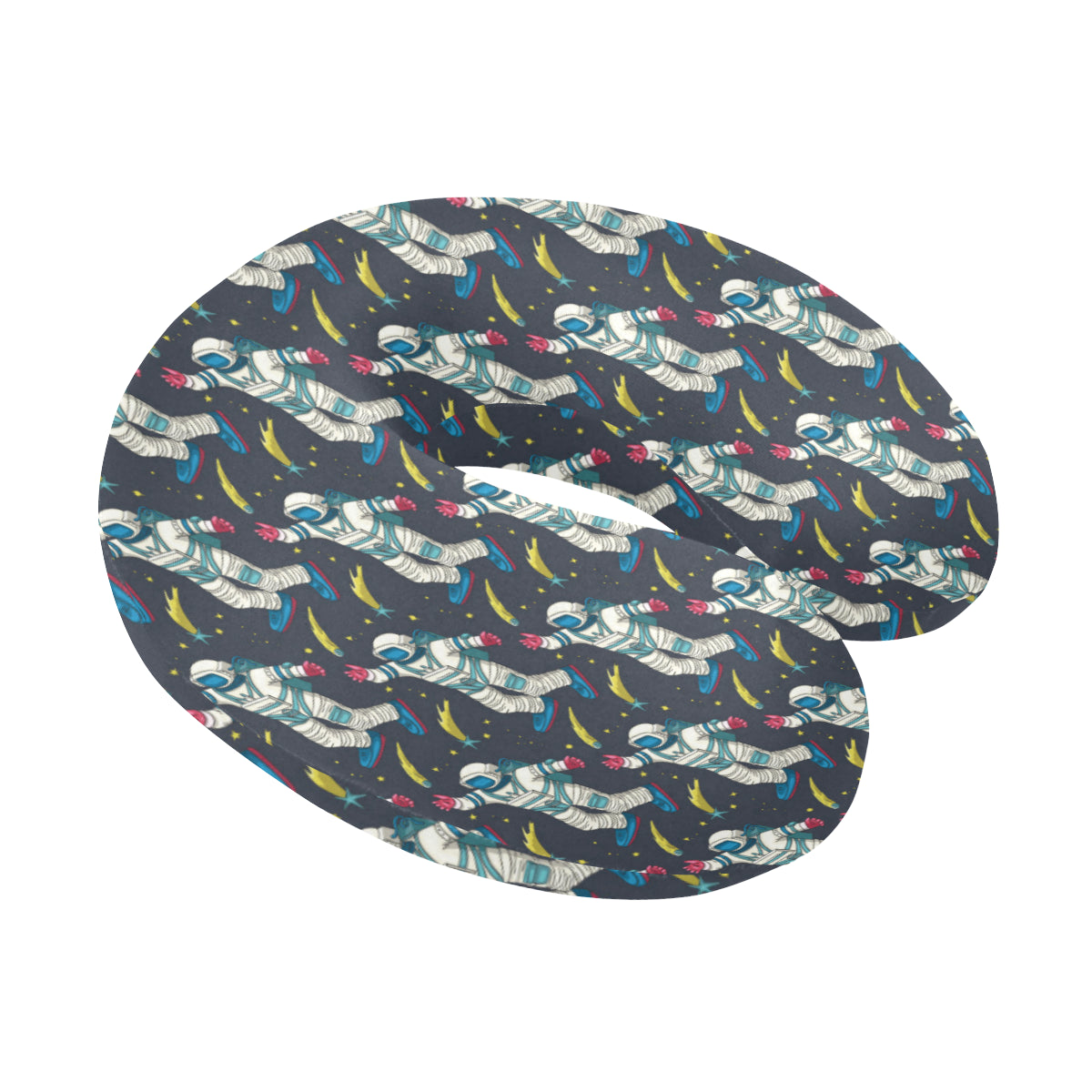 Astronaut Pattern Print Design 04 U-Shaped Travel Neck Pillow
