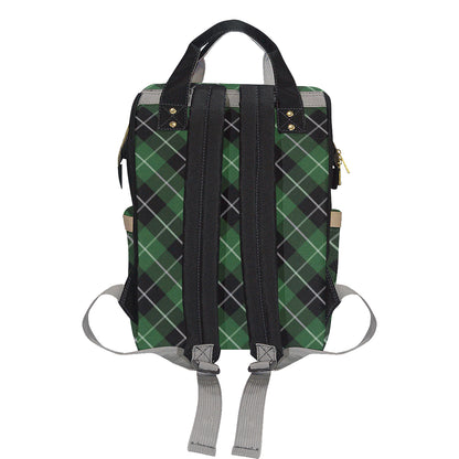 Plaid Green Pattern Print Design A05 Diaper Bag Backpack