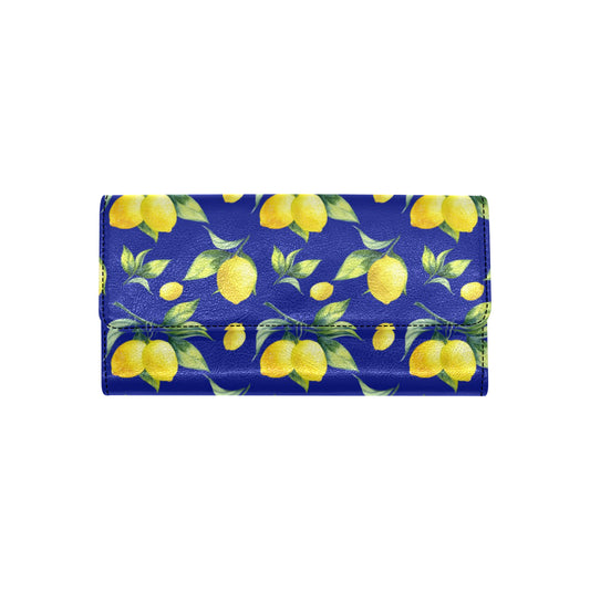 Lemon Pattern Print Design LM06 Women's Trifold Wallet