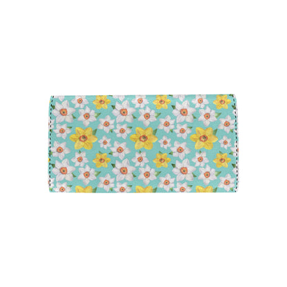 Daffodils Pattern Print Design 02 Women's Trifold Wallet