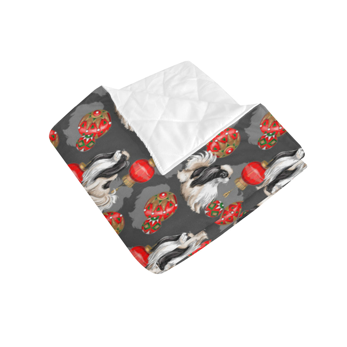 Japanese Chin Pattern Print Design 02 Premium Quilt