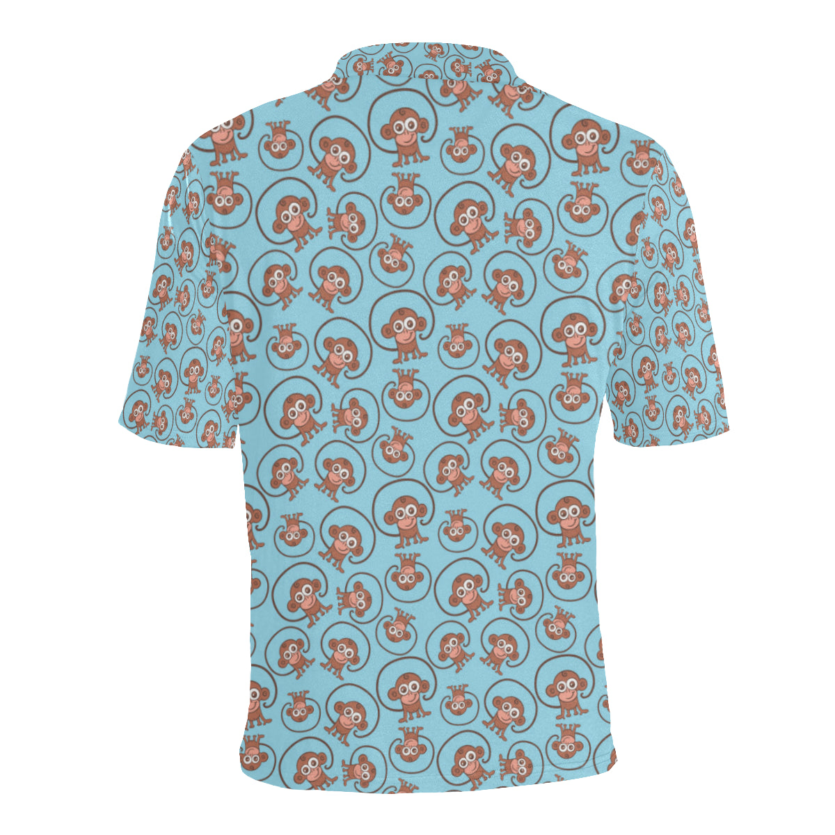 Monkey Cute Design Themed Print Men Polo Shirt
