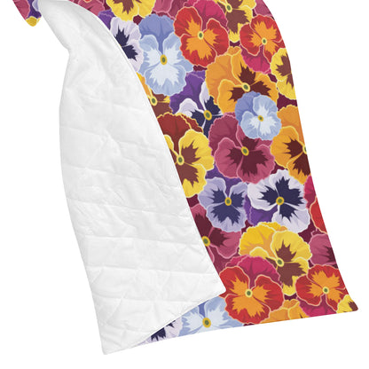 Pansy Pattern Print Design PS01 Premium Quilt