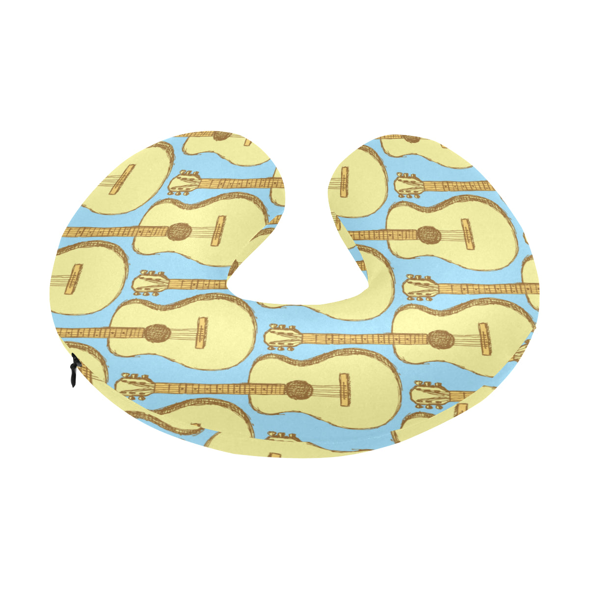 Acoustic Guitar Pattern Print Design 03 U-Shaped Travel Neck Pillow