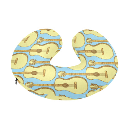 Acoustic Guitar Pattern Print Design 03 U-Shaped Travel Neck Pillow