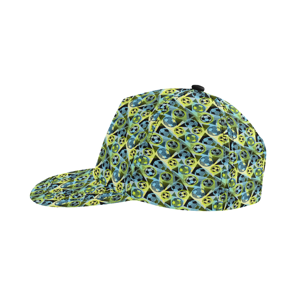Soccer Ball Themed Print Design Snapback Cap