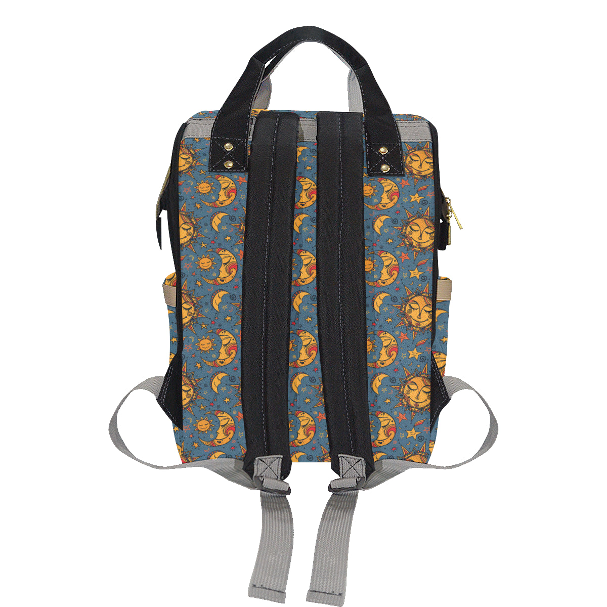 Celestial Moon Sun Pattern Print Design 02 Diaper Bag Backpack