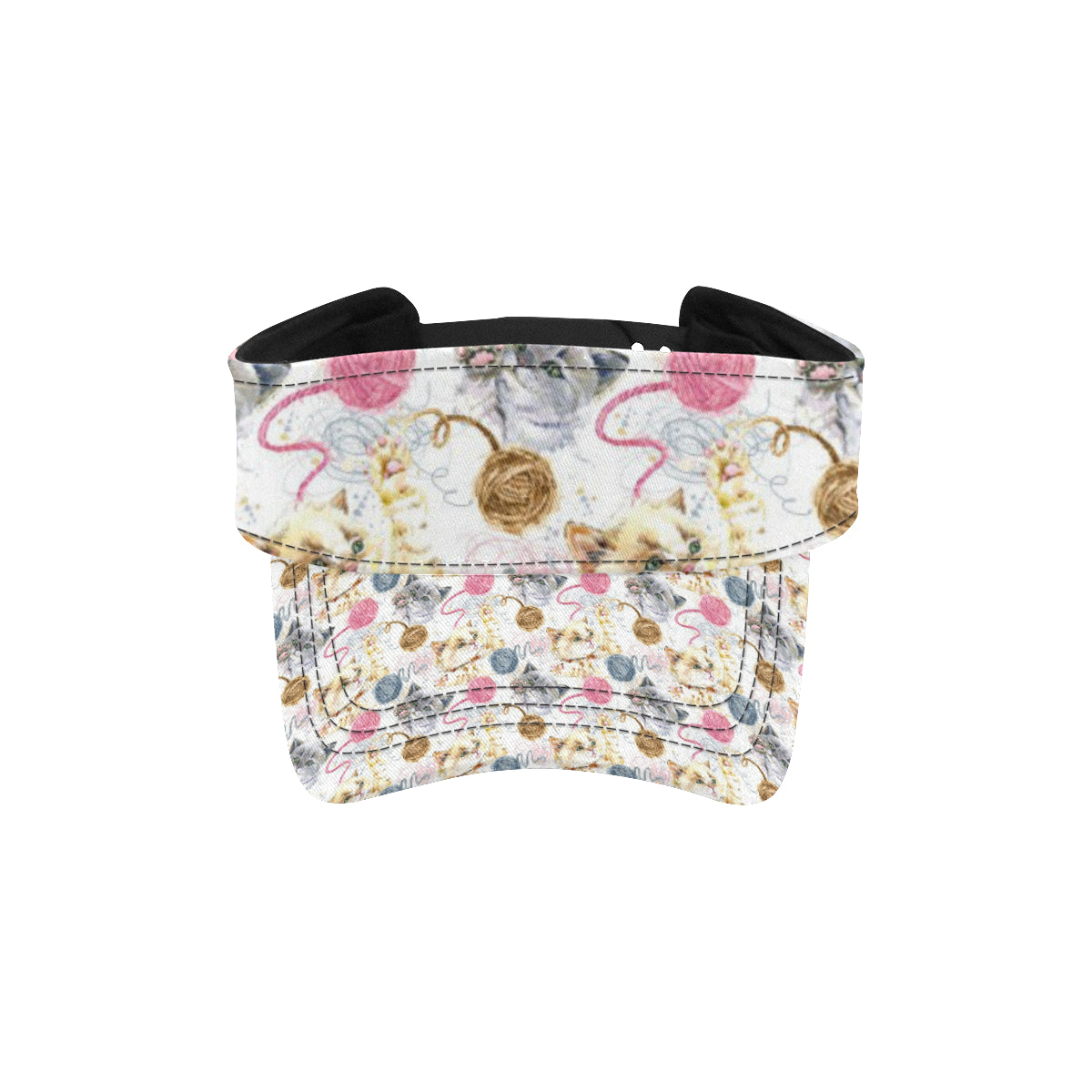 Cat Playing Yarn Pattern Print Design 07 Unisex Sun Visor