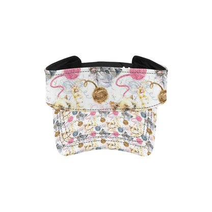 Cat Playing Yarn Pattern Print Design 07 Unisex Sun Visor
