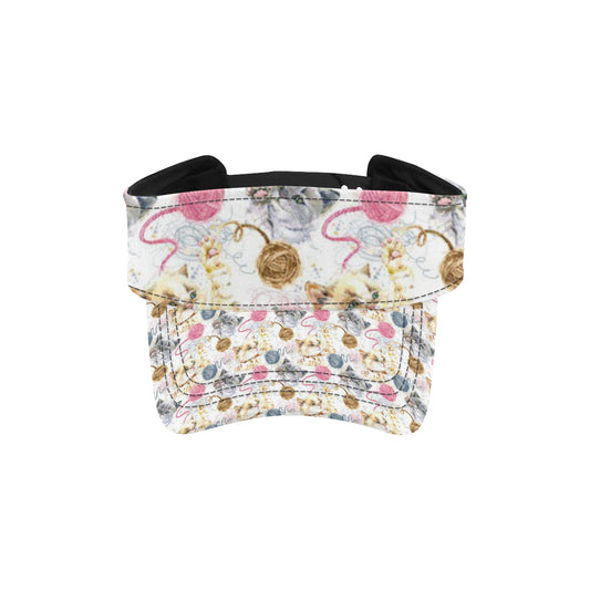 Cat Playing Yarn Pattern Print Design 07 Unisex Sun Visor