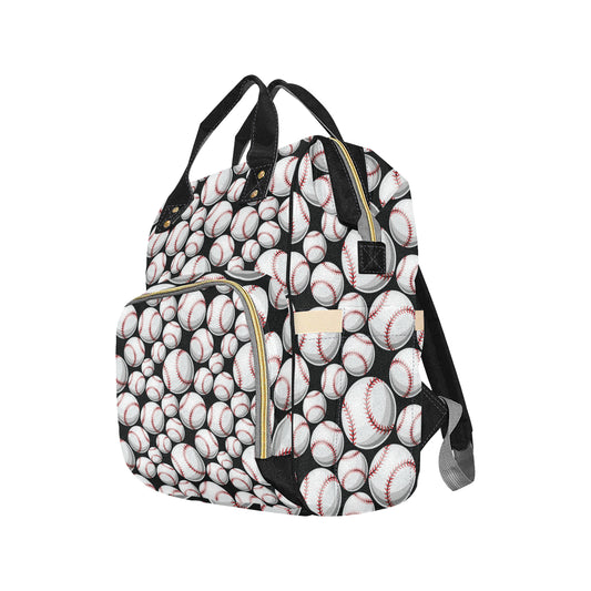Baseball Black Background Diaper Bag Backpack