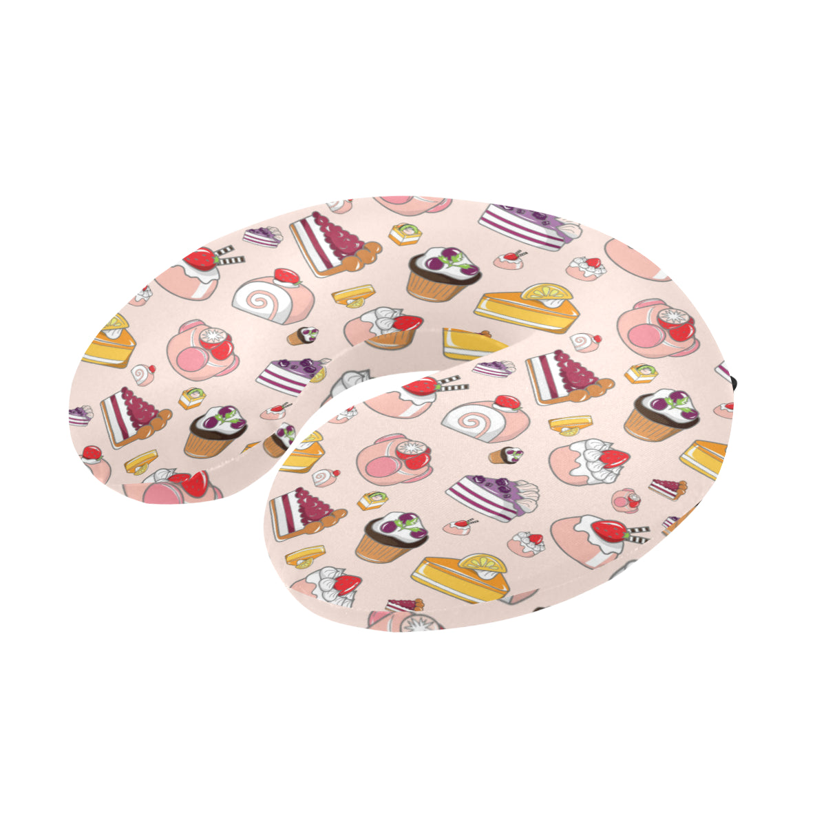 Cake Pattern Print Design 01 U-Shaped Travel Neck Pillow