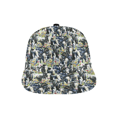 Cow Watercolor Print Pattern Snapback Cap
