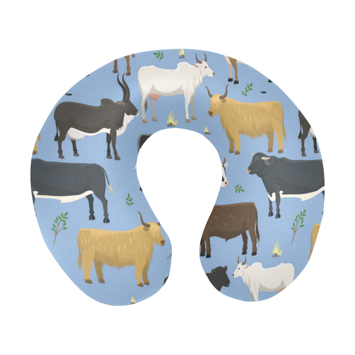 Cattle Pattern Print Design 02 U-Shaped Travel Neck Pillow