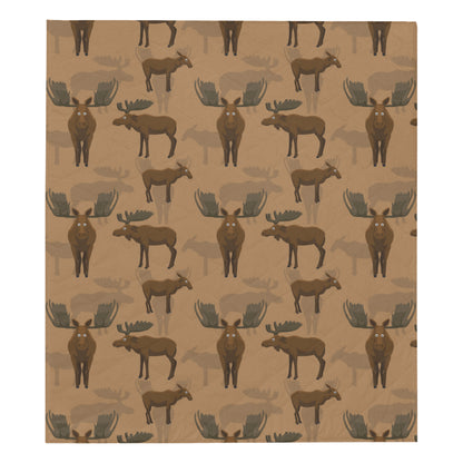 Moose Pattern Print Design 03 Premium Quilt