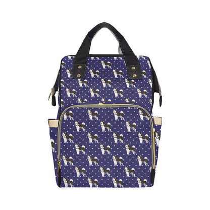 Alaskan Malamute Pattern Print Design 04 Diaper Bag Backpack