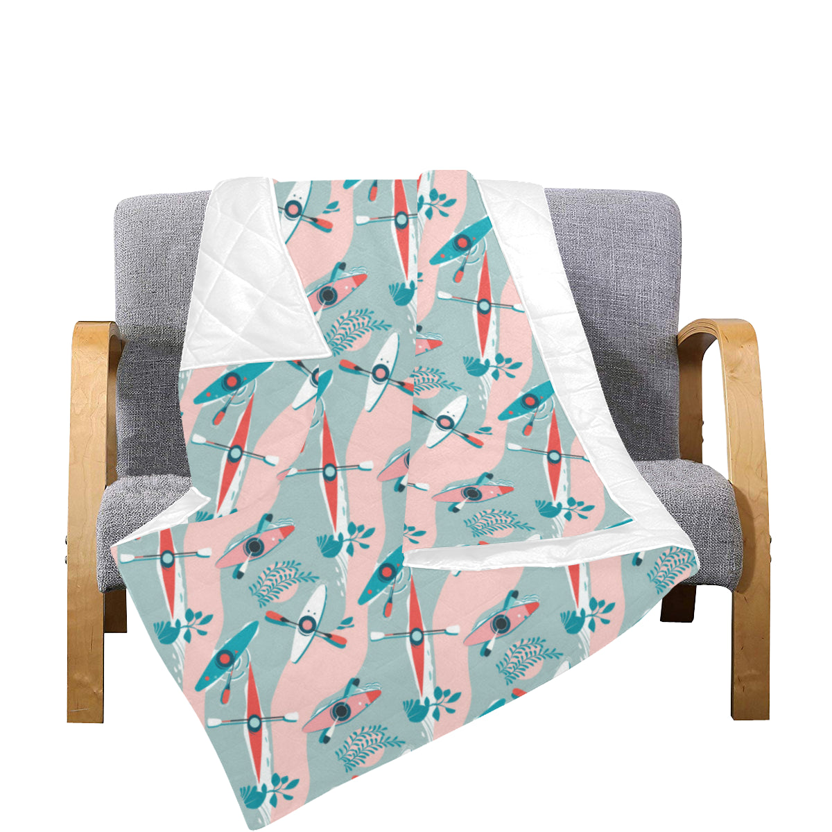 Kayak Pattern Print Design 05 Premium Quilt