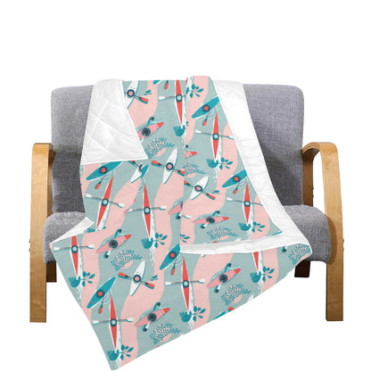 Kayak Pattern Print Design 05 Premium Quilt