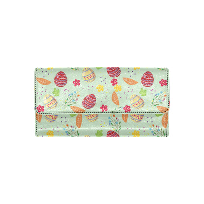 Easter Eggs Pattern Print Design RB07 Women's Trifold Wallet