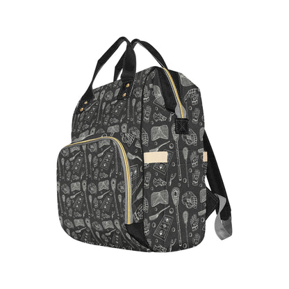 Lacrosse Pattern Print Design 01 Diaper Bag Backpack