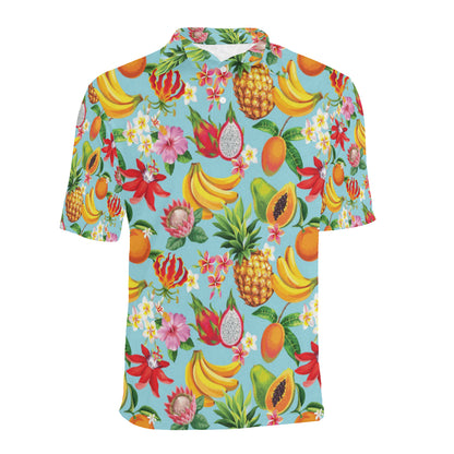 Tropical Fruits Pattern Print Design TF01 Men Polo Shirt