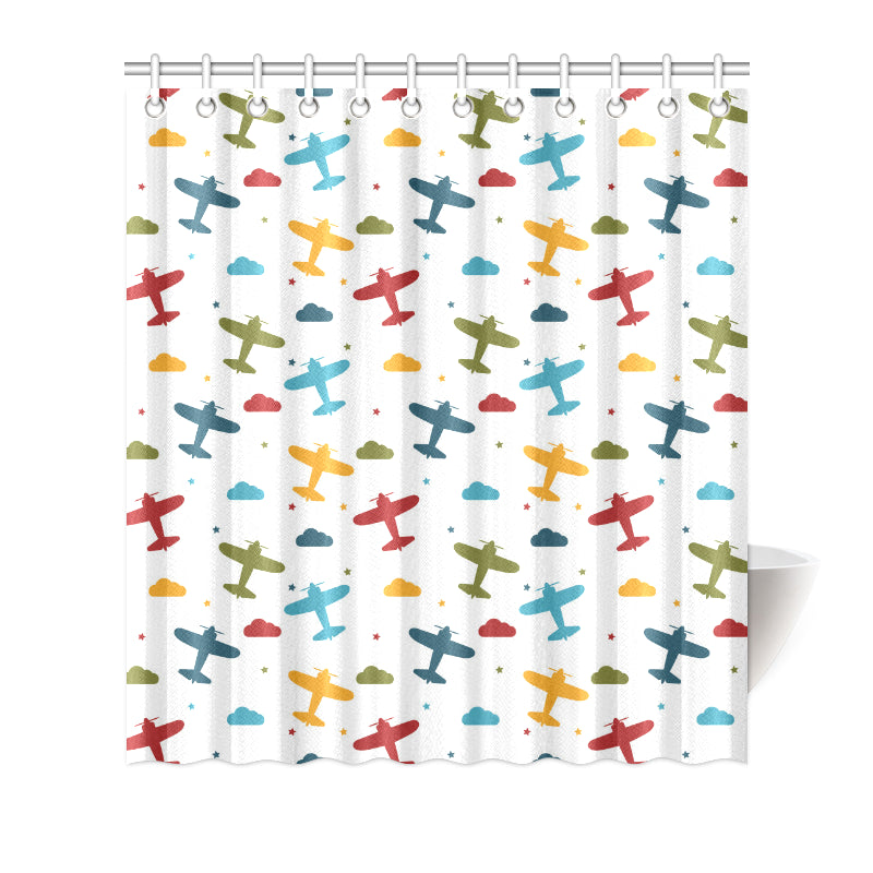 Airplane Pattern Print Design 06 Shower Curtain