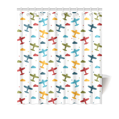 Airplane Pattern Print Design 06 Shower Curtain