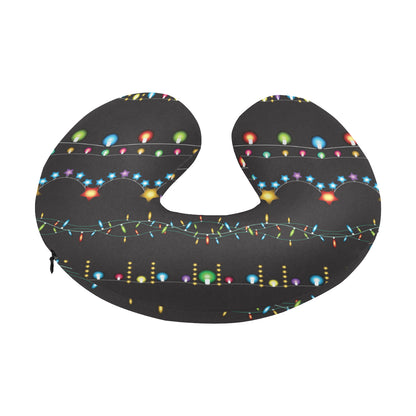 Christmas Light Pattern Print Design 01 U-Shaped Travel Neck Pillow