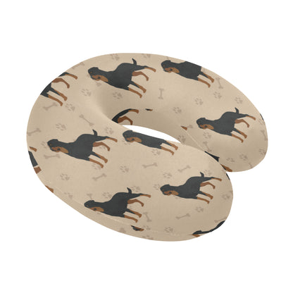 Rottweiler Pattern Print Design A01 U-Shaped Travel Neck Pillow