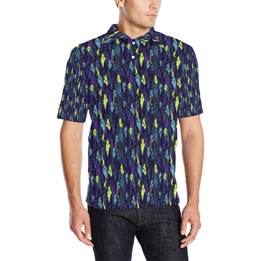 Shark Neon color Print Men Polo Shirt