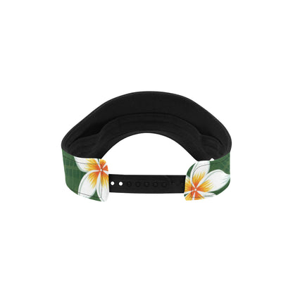 White Plumeria Pattern Print Design PM020 Unisex Sun Visor