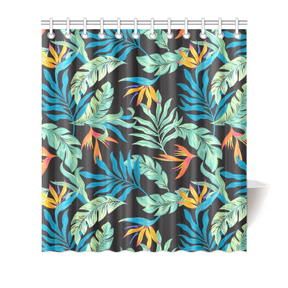 Tropical Palm Leaves Hawaiian Flower Shower Curtain
