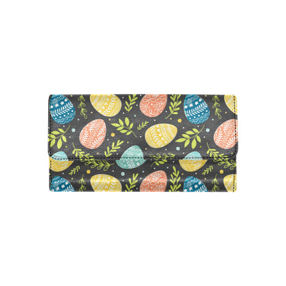 Easter Eggs Pattern Print Design RB01 Women's Trifold Wallet
