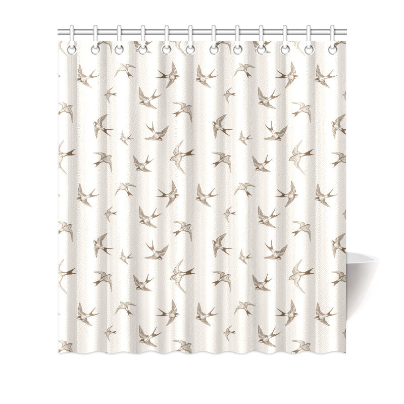 Swallow Bird Pattern Print Design 01 Shower Curtain