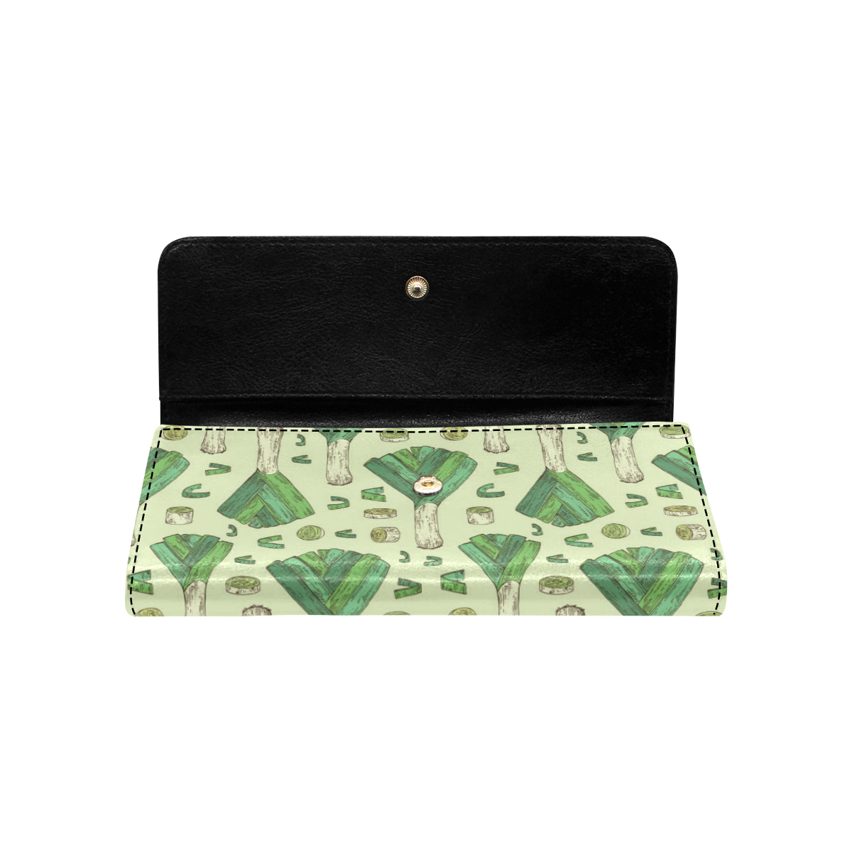 Leek Pattern Print Design 04 Women's Trifold Wallet