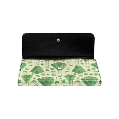 Leek Pattern Print Design 04 Women's Trifold Wallet