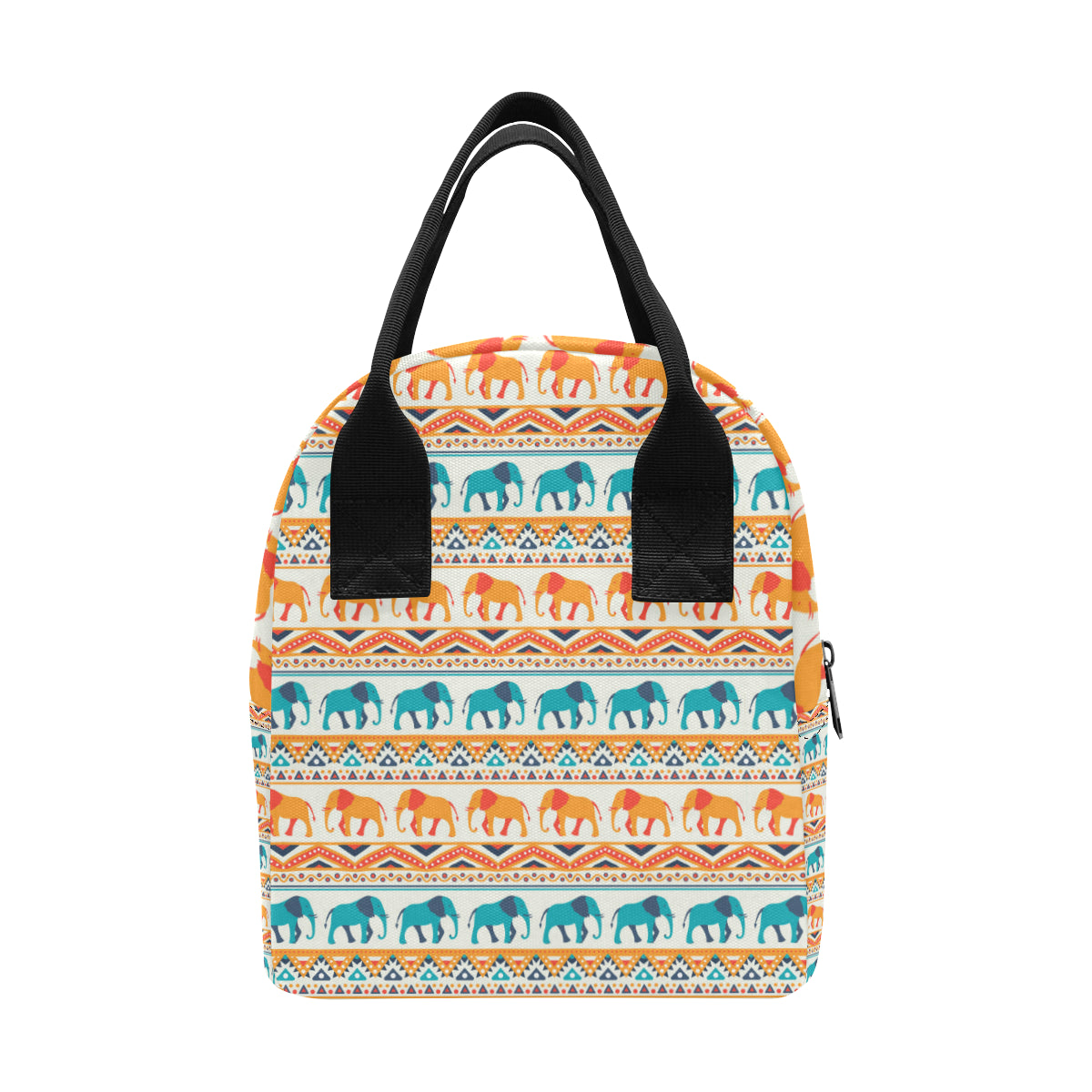 Elephant Aztec Ethnic Print Pattern Insulated Lunch Bag
