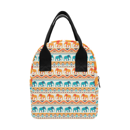 Elephant Aztec Ethnic Print Pattern Insulated Lunch Bag