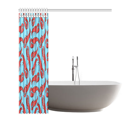 Lobster Red Pattern Print Design 03 Shower Curtain