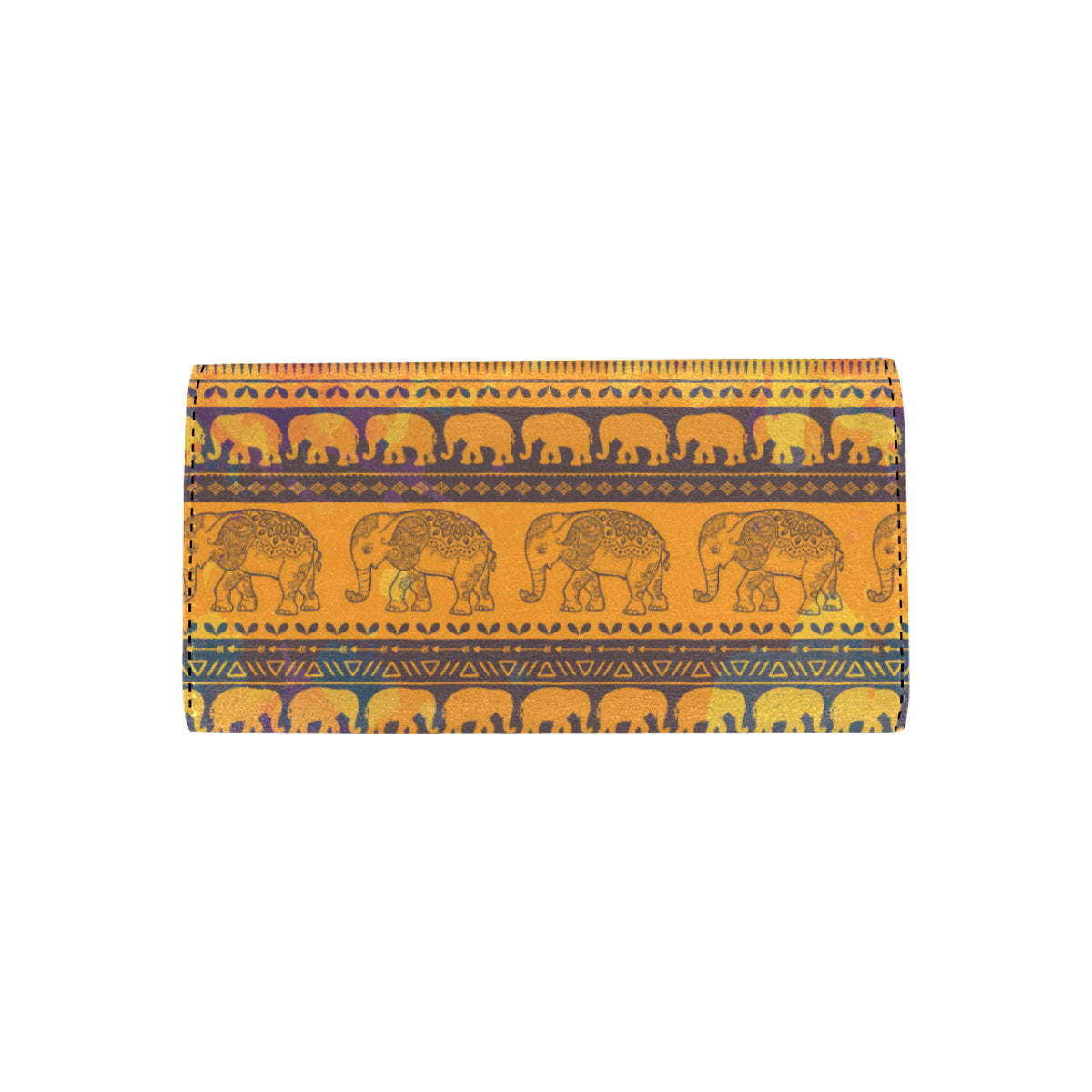 Elephant Aztec Women's Trifold Wallet