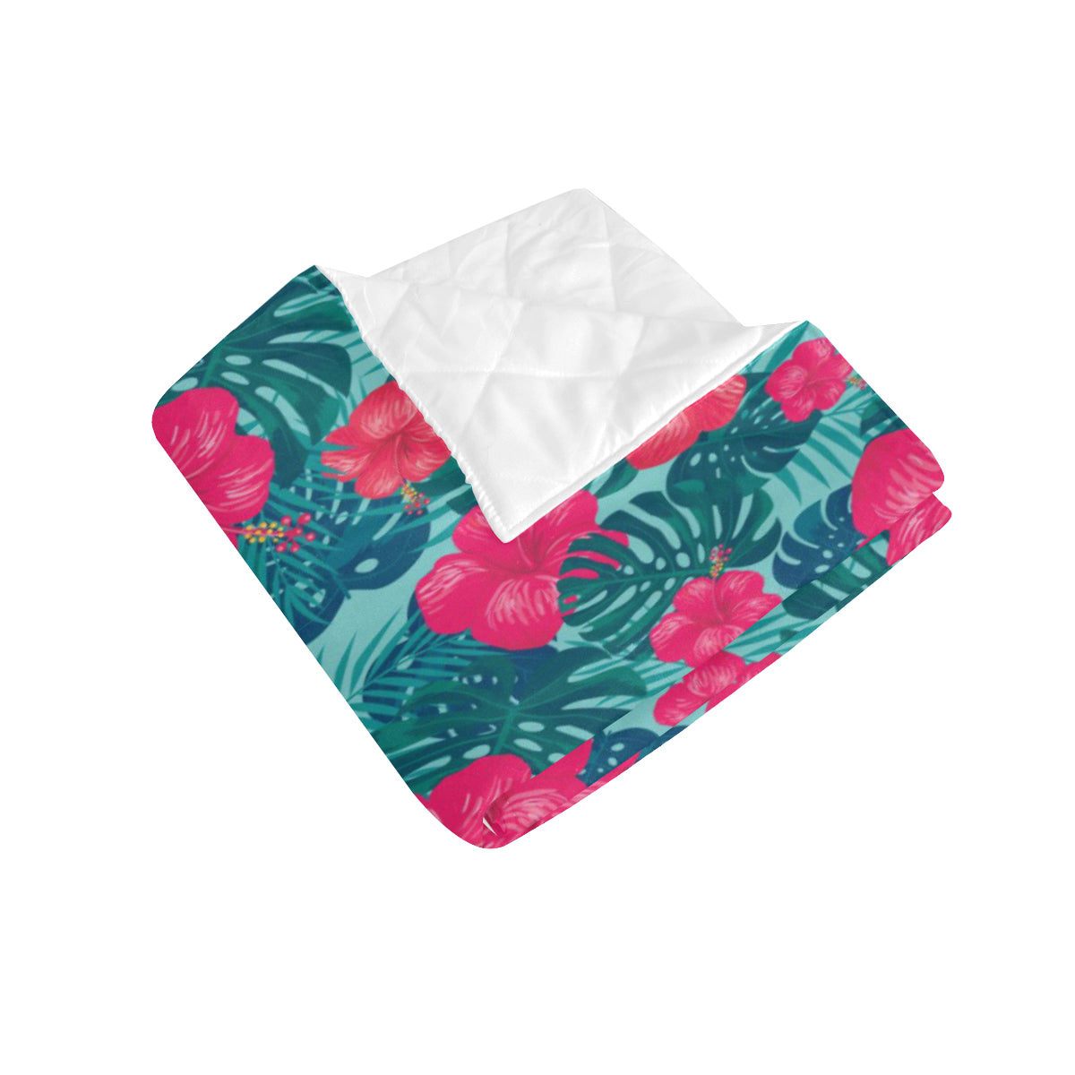 Red Hibiscus Pattern Print Design HB017 Premium Quilt