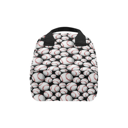 Baseball Black Background Insulated Lunch Bag