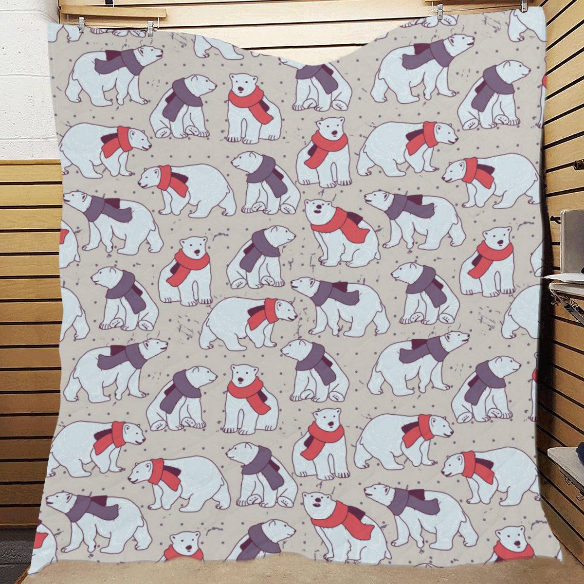 Polar Bear Pattern Print Design PB04 Premium Quilt