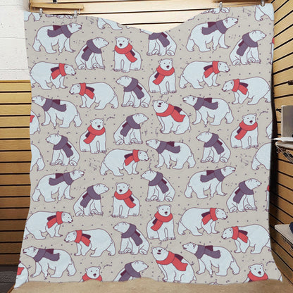 Polar Bear Pattern Print Design PB04 Premium Quilt