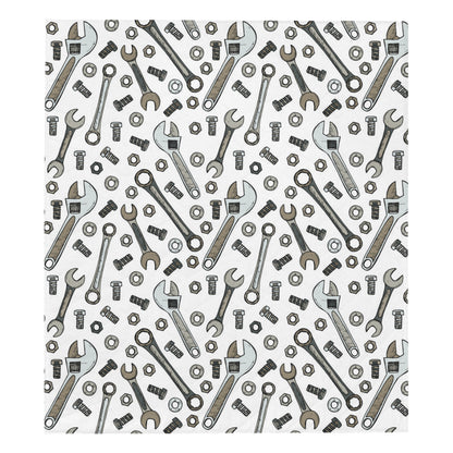 Mechanic Pattern Print Design 03 Premium Quilt