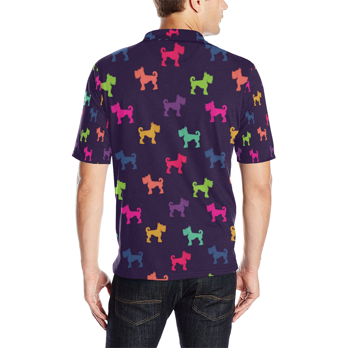 Schnauzers Pattern Print Design A05 Men Polo Shirt