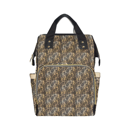 Elegant Gold leaf Print Diaper Bag Backpack