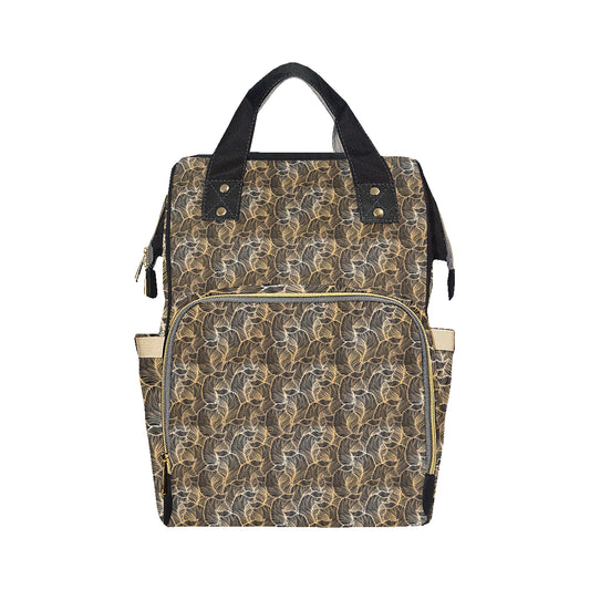Elegant Gold leaf Print Diaper Bag Backpack