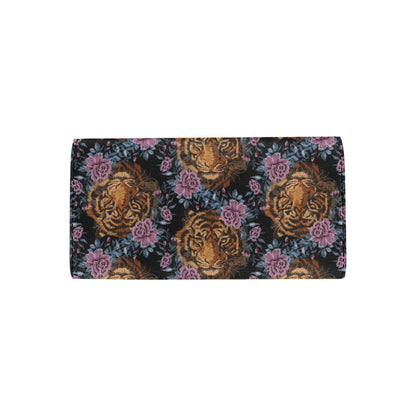 Tiger Head Floral Women's Trifold Wallet