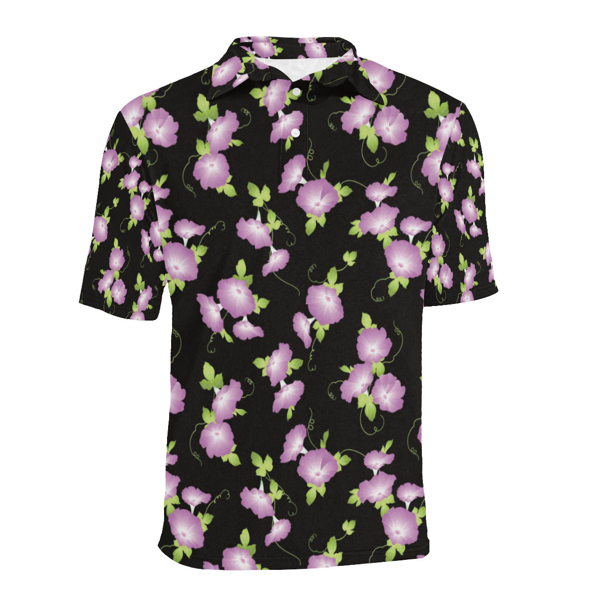 Morning Glory Pattern Print Design MG02 Men Polo Shirt